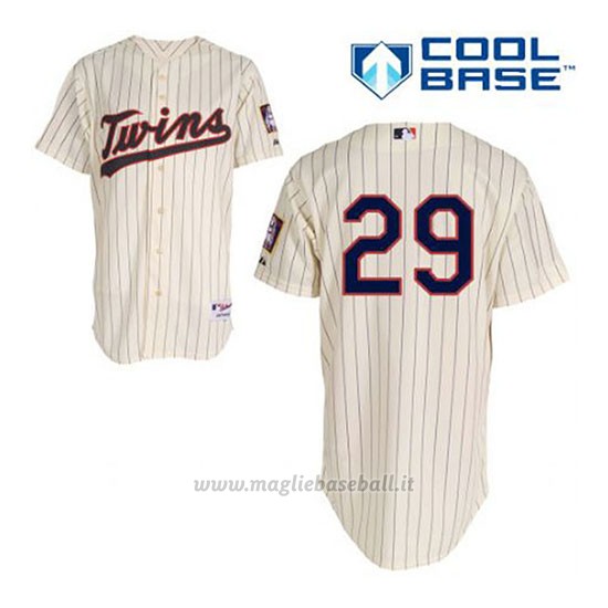 Maglia Baseball Uomo Minnesota Twins Rod Carew 29 Crema Alterner Cool Base